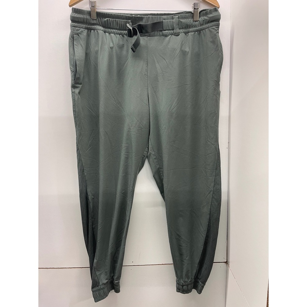 Athleta Quest Jogger Sage Green Mesh Panel Belted Hiking Pants Womens Size 16